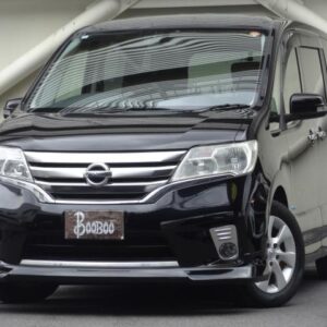 2013 Nissan Serena black hybrid used car Japan export