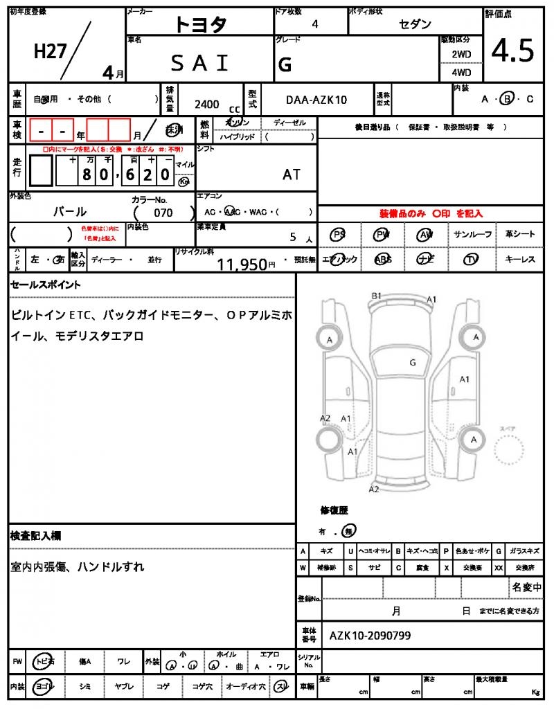 Ref:AUX-22798423 TOYOTA SAI 2015 12 Ref:AUX-22798423 TOYOTA SAI 2015 - Image 12