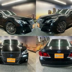 2013 Toyota Crown Hybrid black gasoline used car Japan export