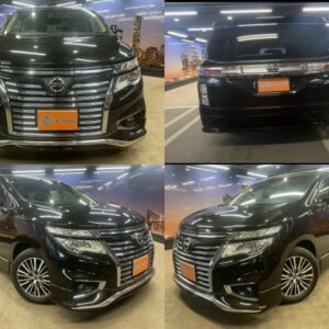 2018 Nissan Elgrand black gasoline used car Japan export