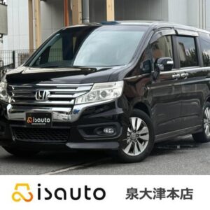 2012 Honda Stepwagon Spada black gasoline used car Japan export