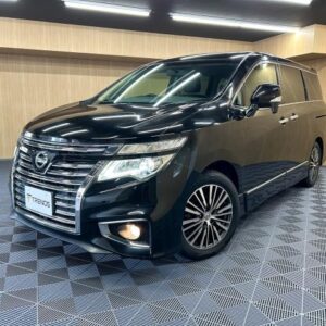 2016 Nissan Elgrand black gasoline used car Japan export