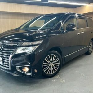 2014 Nissan Elgrand black gasoline used car Japan export