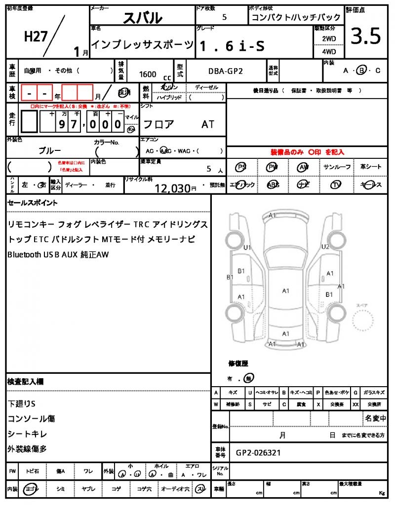 Ref:AUX-22896248 SUBARU IMPREZA SPORTS 2015 21 Ref:AUX-22896248 SUBARU IMPREZA SPORTS 2015 - Image 21