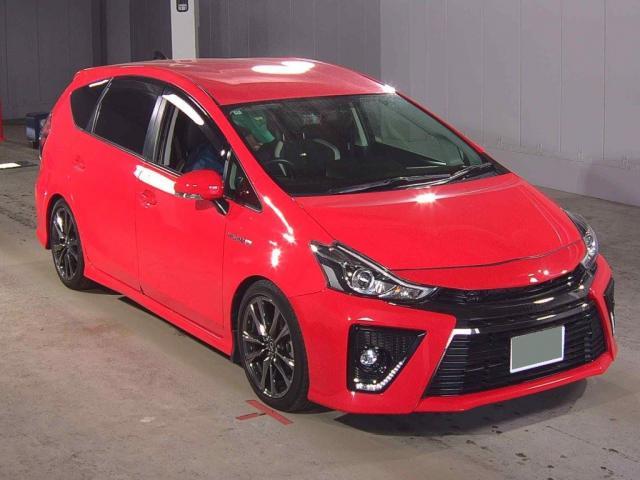 Ref:AUX-22961289 TOYOTA PRIUS ALPHA 2016 1 2016 Toyota Prius Alpha red gasoline used car Japan export