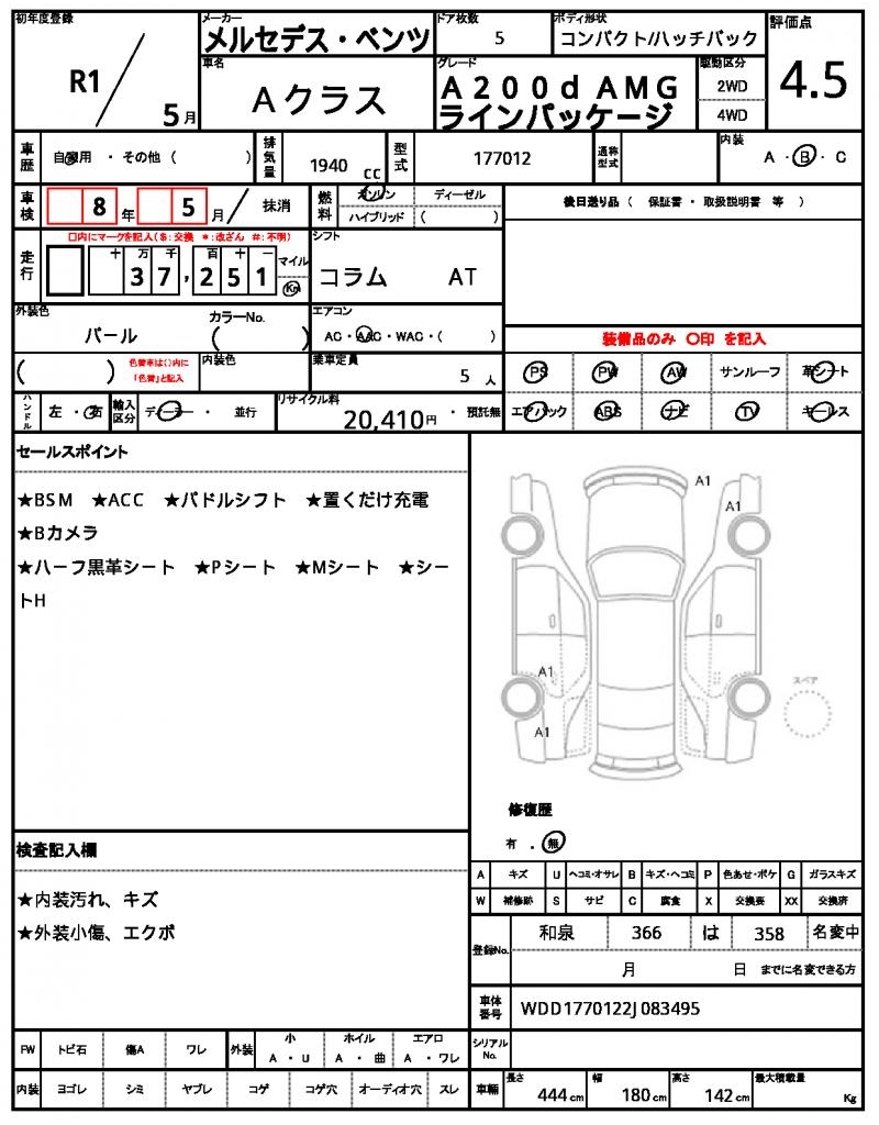 Ref:AUX-22961415 MERCEDES BENZ A-CLASS 2019 21 Ref:AUX-22961415 MERCEDES BENZ A-CLASS 2019 - Image 21