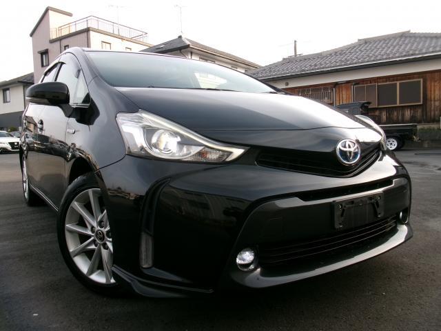 Ref:AUX-23039642 TOYOTA PRIUS ALPHA 2015 1 2015 Toyota Prius Alpha black hybrid used car Japan export