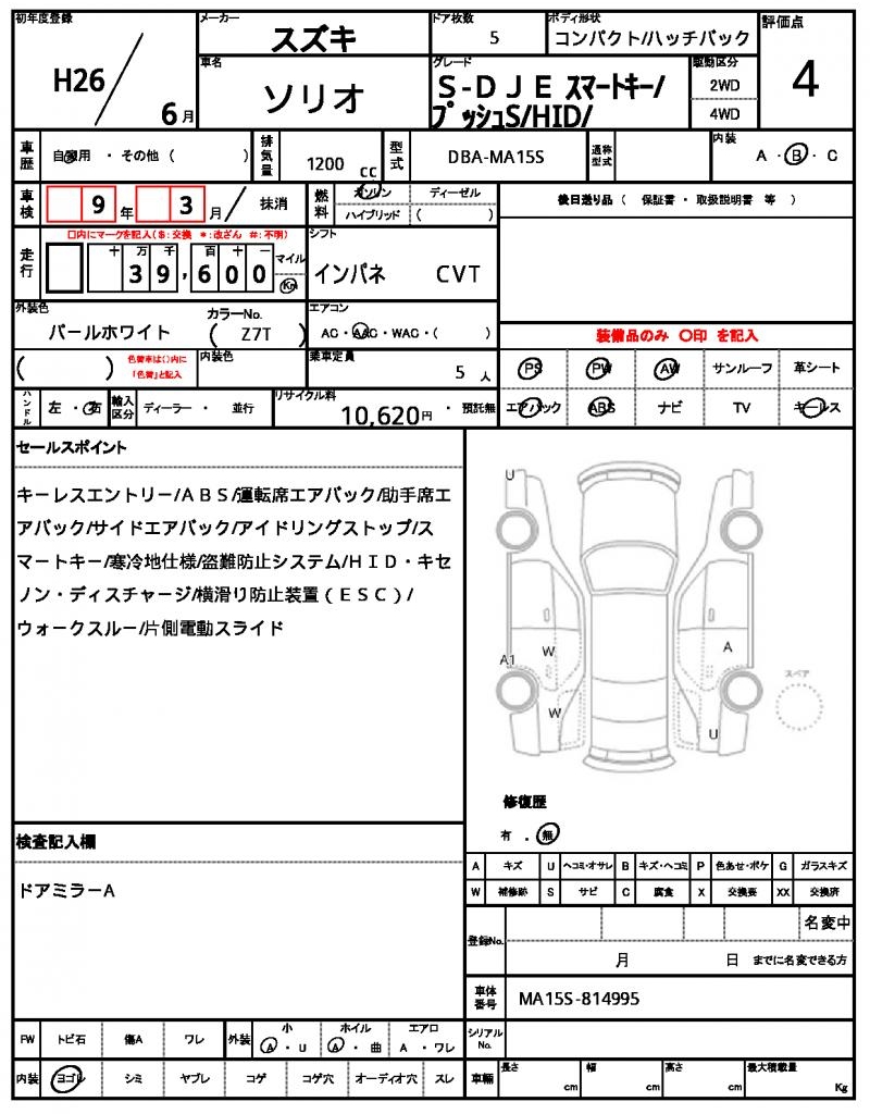 Ref:AUX-23072507 SUZUKI SOLIO 2014 20 Ref:AUX-23072507 SUZUKI SOLIO 2014 - Image 20