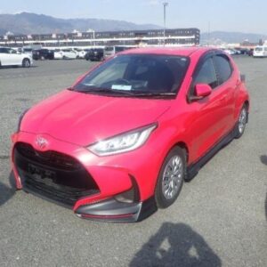 2021 Toyota Yaris red gasoline used car Japan export