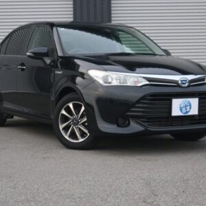 2015 Toyota Corolla Axio black hybrid used car Japan export