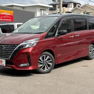 2022 Nissan Serena red hybrid used car Japan export