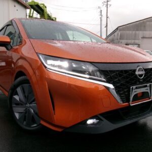 2021 Nissan Note orange hybrid used car Japan export