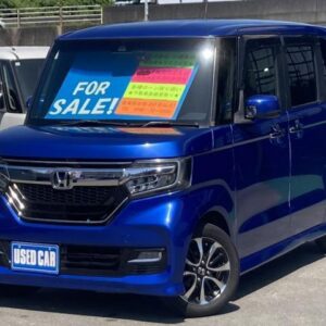 2019 Honda N-Box Custom blue gasoline used car Japan export