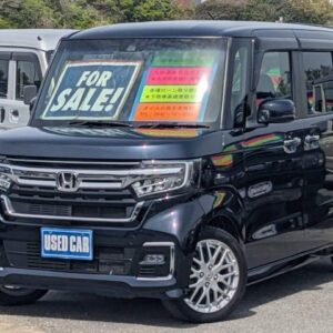 2021 Honda N-Box Custom blue gasoline used car Japan export