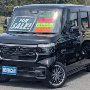 2023 Honda N-Box Custom black gasoline used car Japan export