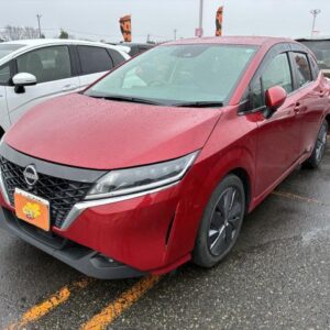 2021 Nissan Note red gasoline used car Japan export