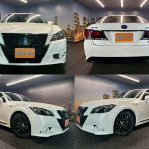 2015 Toyota Crown Hybrid white gasoline used car Japan export
