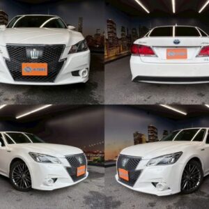 2013 Toyota Crown Hybrid white gasoline used car Japan export