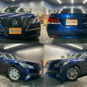 2014 Toyota Crown Hybrid blue gasoline used car Japan export