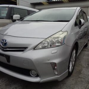 2014 Toyota Prius Alpha silver gasoline used car Japan export