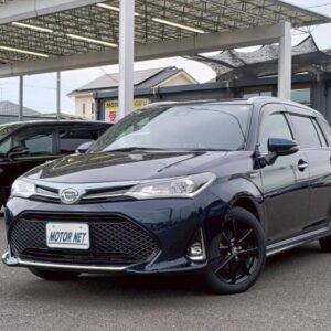 2017 Toyota Corolla Fielder black hybrid used car Japan export