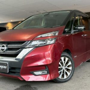 2017 Nissan Serena red gasoline used car Japan export