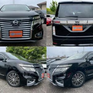 2015 Nissan Elgrand black gasoline used car Japan export