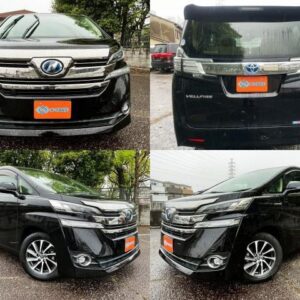 2015 Toyota Vellfire Hybrid black gasoline used car Japan export