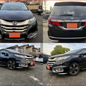 2017 Honda Odyssey Hybrid black gasoline used car Japan export