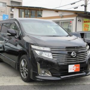 2012 Nissan Elgrand black gasoline used car Japan export
