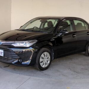 2015 Toyota Corolla Axio black hybrid used car Japan export