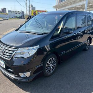 2015 Nissan Serena black hybrid used car Japan export