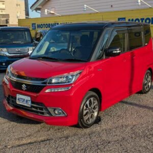 2015 Suzuki Solio Bandit red hybrid used car Japan export