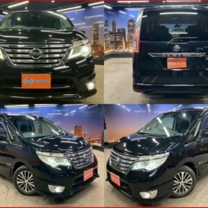 2014 Nissan Serena black gasoline used car Japan export