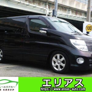 2007 Nissan Elgrand black gasoline used car Japan export