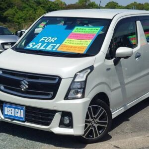 2017 Suzuki Wagon R Stingray white hybrid used car Japan export