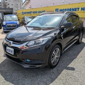 2015 Honda Vezel black hybrid used car Japan export