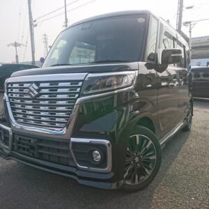 2020 Suzuki Spacia Custom black gasoline used car Japan export