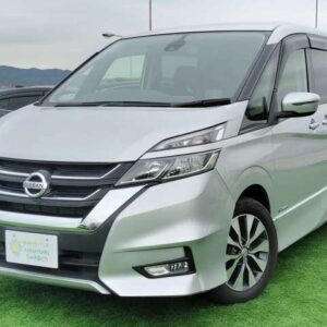 2016 Nissan Serena silver hybrid used car Japan export