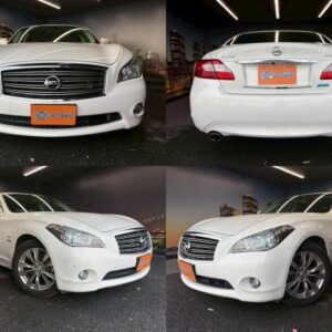 2012 Nissan Fuga Hybrid white gasoline used car Japan export