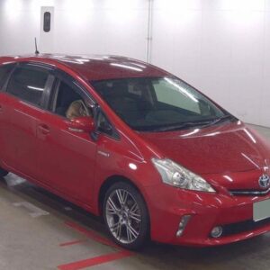 2012 Toyota Prius Alpha red gasoline used car Japan export