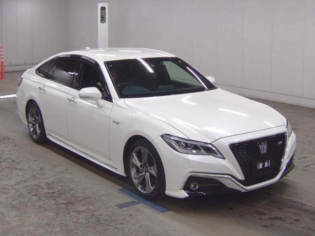 Ref:AUX-23581304 TOYOTA CROWN HYBRID 2019 1 2019 Toyota Crown Hybrid pearl gasoline used car Japan export