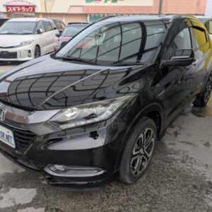 2014 Honda Vezel black hybrid used car Japan export