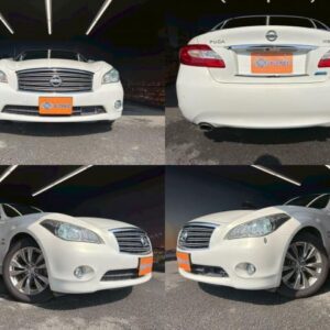 2012 Nissan Fuga Hybrid white gasoline used car Japan export