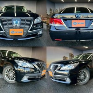 2013 Toyota Crown Hybrid black gasoline used car Japan export