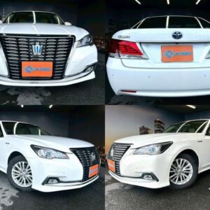 2016 Toyota Crown Hybrid white gasoline used car Japan export