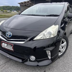 2012 Toyota Prius Alpha black hybrid used car Japan export