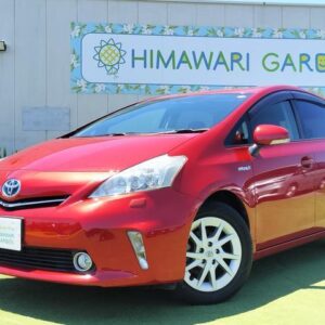 2012 Toyota Prius Alpha red hybrid used car Japan export