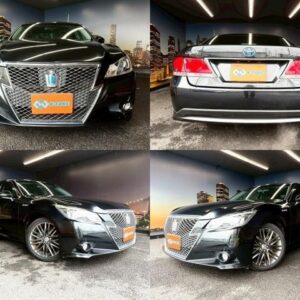 2013 Toyota Crown Hybrid black gasoline used car Japan export