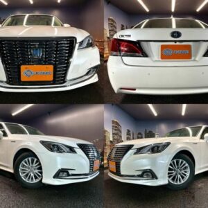 2017 Toyota Crown Hybrid white gasoline used car Japan export